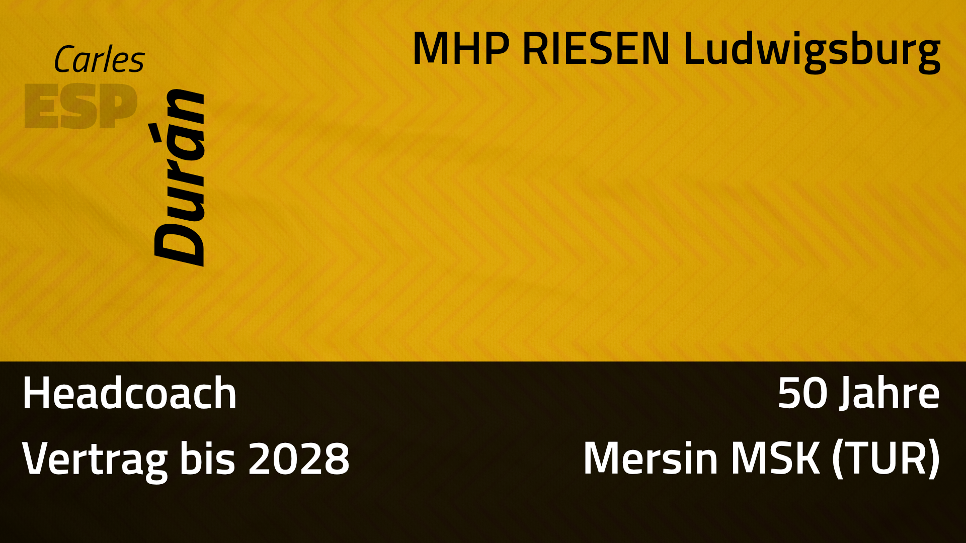 Carles Durán Ortega – ein neuer Headcoach wurde gefunden